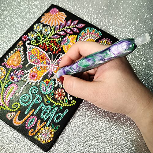 Praise V Do 2Pc Diamond Painting Pen, Diamond Art Pen, Diamond Painting Drill Pen Only, Handmade Resin 5D Diamond Painting Art Pen Kits Tool Accessories Nail Stylus (Purple Orchid) #TOP2