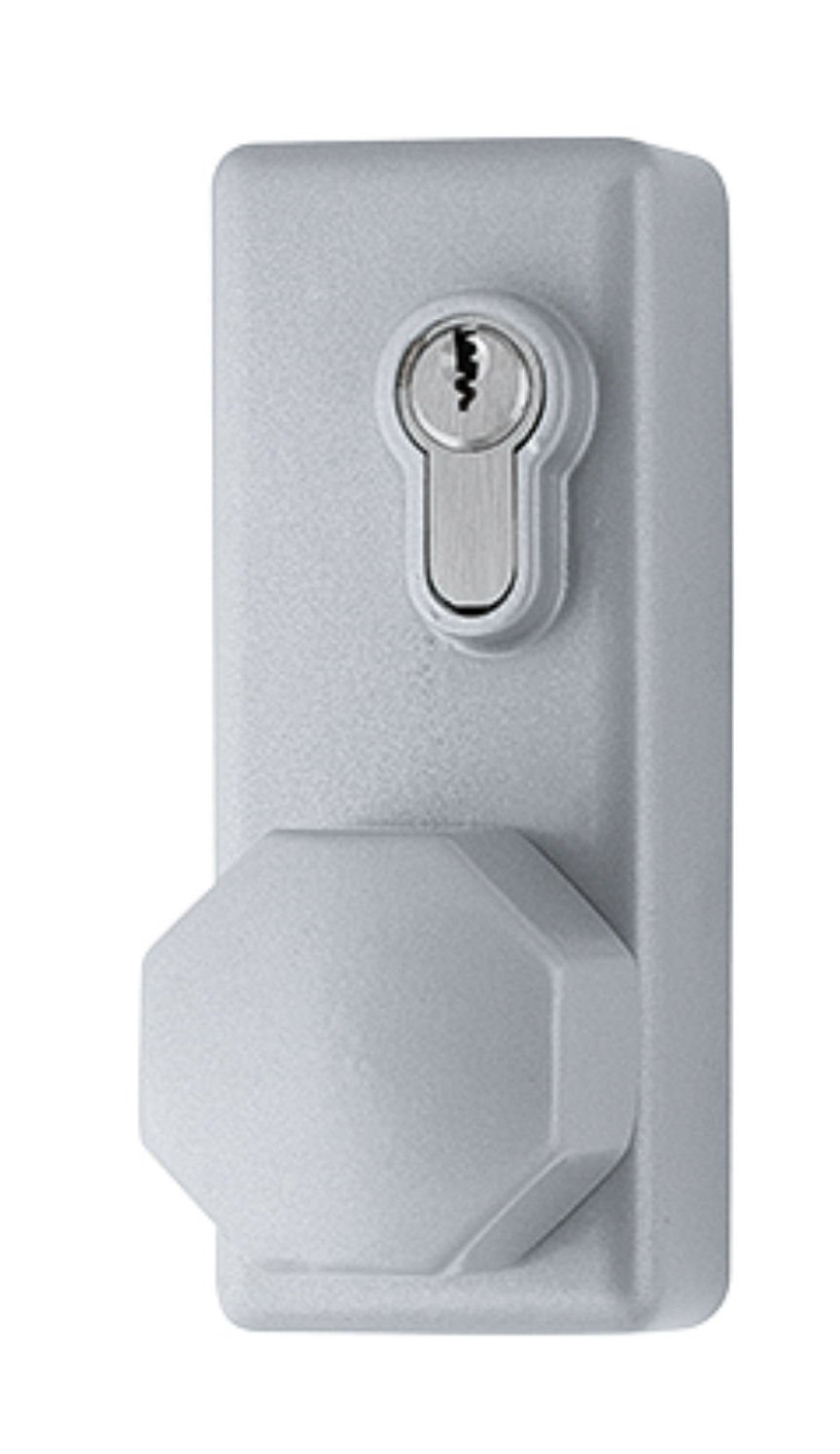 SILVER Hoppe AR885K Fire Exit Knob Handle -Outside Access Locking Device with 2 Keys+2 Keys