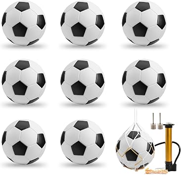 8 Pcs Soccer Ball Bulk with Pump Needles, Size 5 Sport Soccer Ball Training Ball for Adult Soccer for Christian Charity Donation Supplies, World Cup, Practice, School, Game, Indoor Outdoor Use