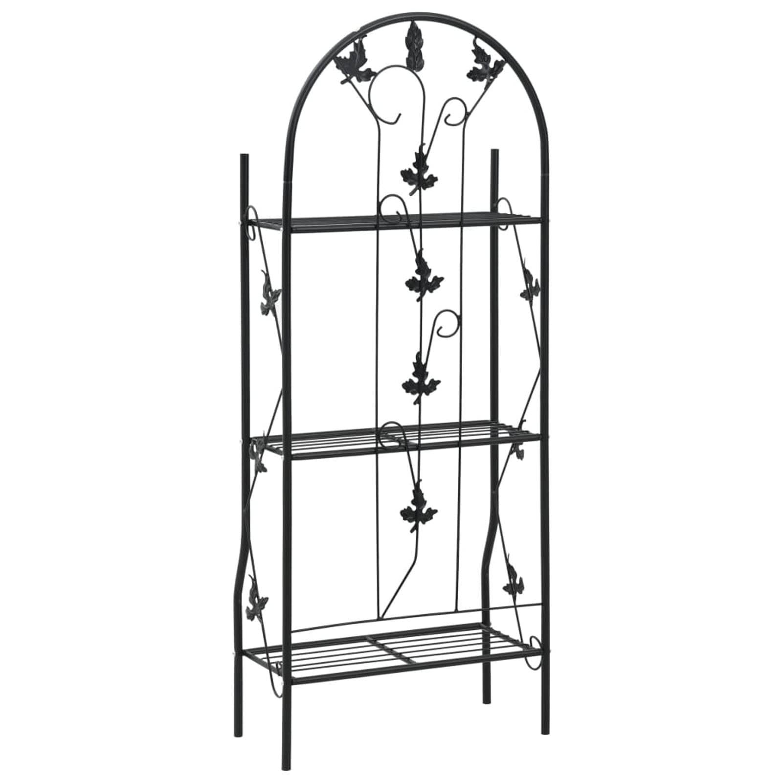 GuyAna Estante para macetas 3 Niveles Hierro Negro 52x28x128 cm Niveles Flores Planta Exterior Estantería Escalera Aire Libre Terraza Balcón