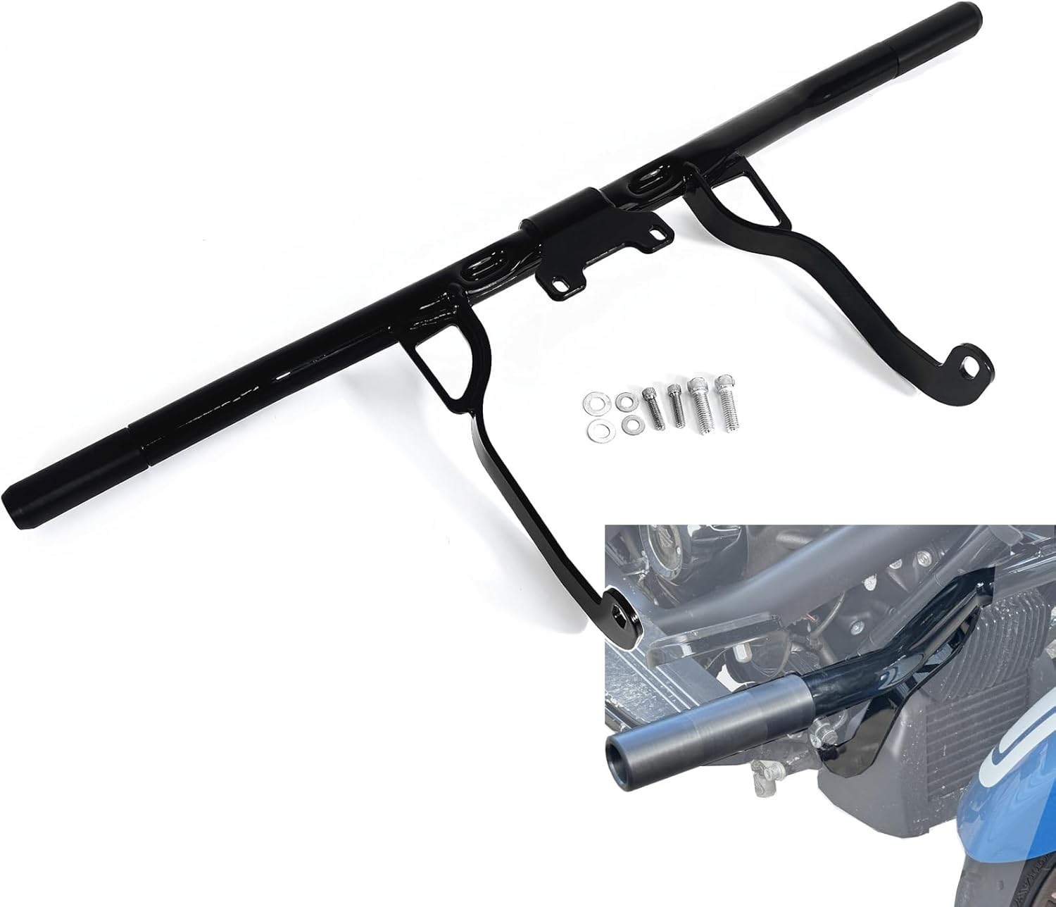 Engine Guard Crash Bar for 14-25 Harley Davidson Touring Street Glide Road Glide Road King Electra Glide Ultra Limited Flat Out Bar Black 2014-2025