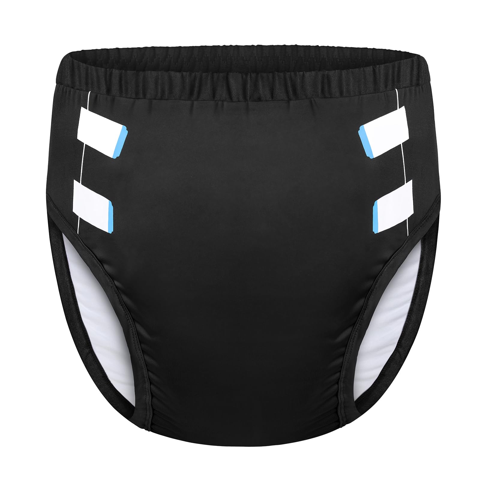LittleForBig Miękka, jedwabista bielizna, wygodne, nadające się do prania, wielokrotnego użytku, spodnie treningowe Primary Comfort Cloth dla dorosłych Czarne XS