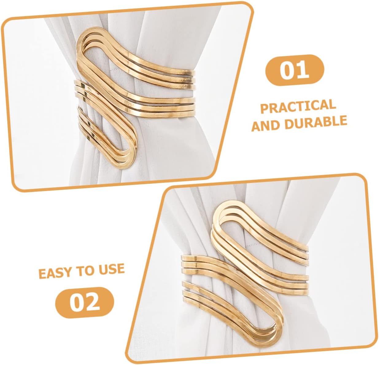 2pcs Metal Curtain Tiebacks Adjustable Decorative Holdbacks for Drapes Elegant Alloy Curtain Clips for Home Window Treatment