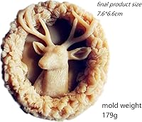 Vista 5 de Molde de jabón animal de silicona para ciervos - forma redonda para decoración de velas y pasteles