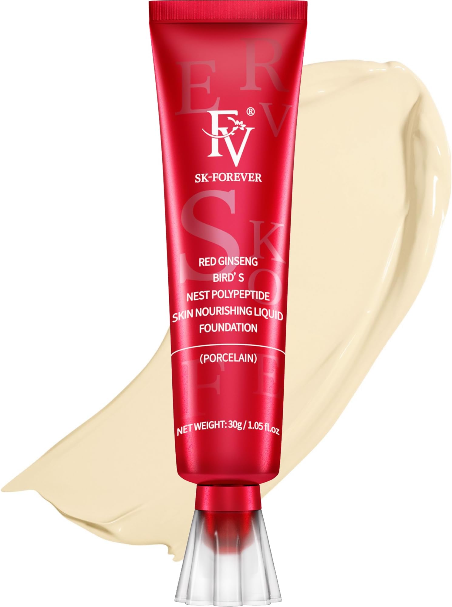 FV Waterproof Liquid Foundation with Matte Finish, Lightweight, Oil-Free, Natural Look Makeup for Combination & Oily Skin, Light to Medium Coverage, Porcelain, 1 fl. oz.