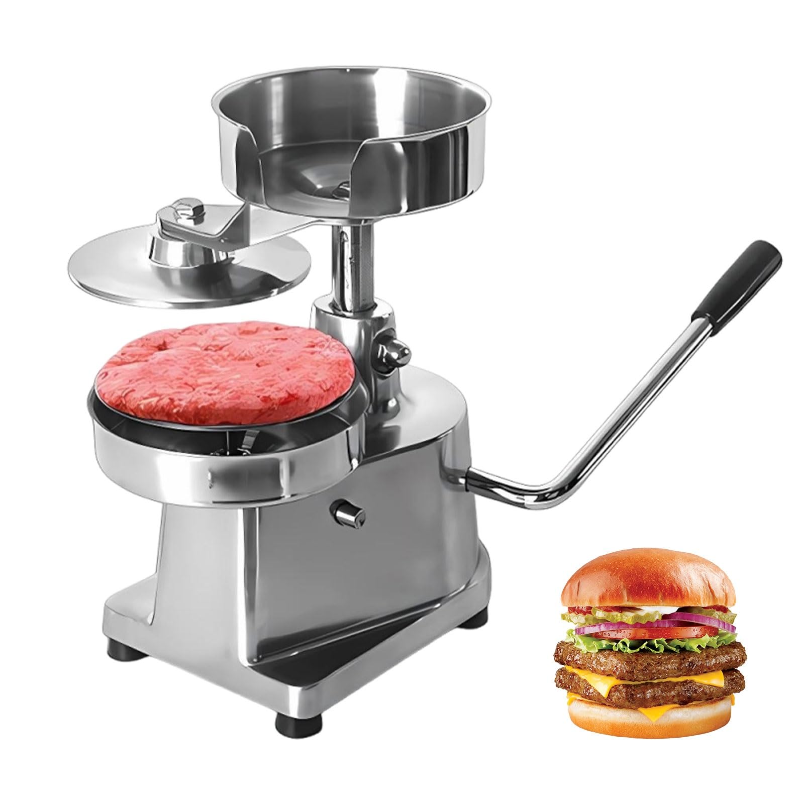 Hamburgerpresse Patty Maker mit 10,2 cm 15,2 cm Formen, Edelstahl-Burgerpresse mit 500 Patty-Papieren für Grill, Zuhause, Küche, Lebensmittelwagen