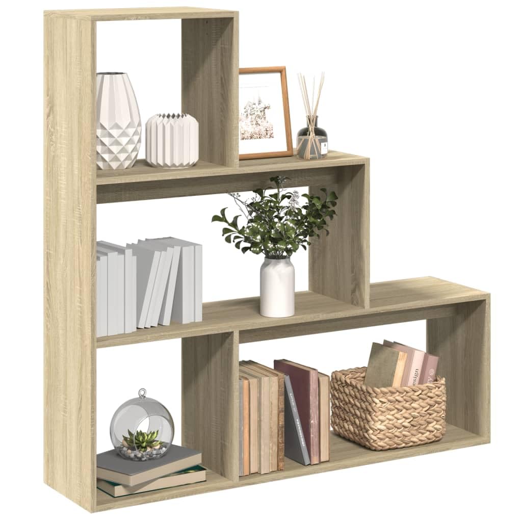 Generisch Raumteiler-Bücherregal 3 Stufen Sonoma-Eiche 123x29x123 cm,Möbel,Regalsysteme,Bücherregale Bücherschränke-857987