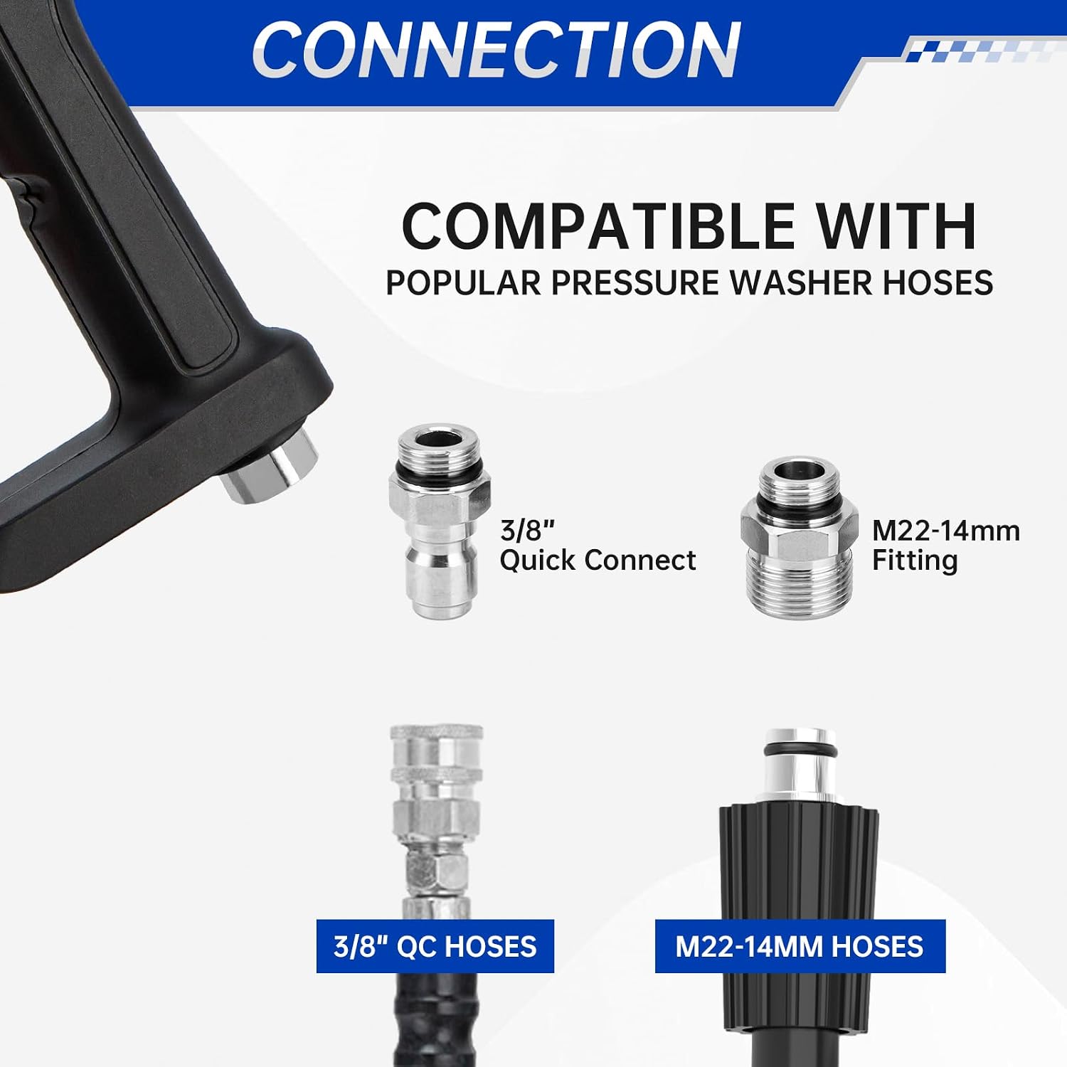 AURORA CAR 4350 PSI Short Pressure Washer Gun with 1/4 Inch Quick Connector