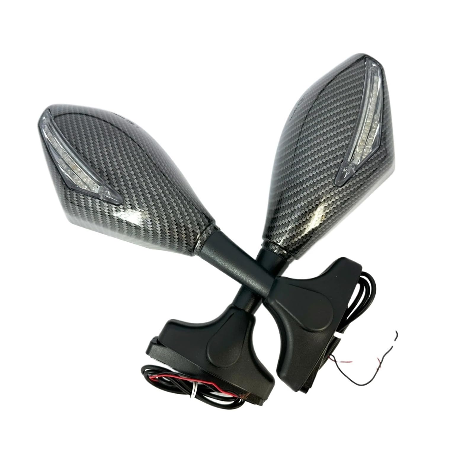 Espejos retrovisores de carreras ajustables con indicador de giro LED para Suzuki 7
