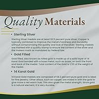 Vista 4 de Extel Medalla de San Gabriel Possenti de plata de ley ovalada media, fabricada en Estados Unidos, Plata esterlina, No es una piedra preciosa