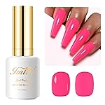 Imtiti Pink Gel Nail Polish, 0.5 Fl Oz Neon Pink Gel Polish Soak Off LED UV Spring Summer DIY Nail Art Starter Manicure Salon