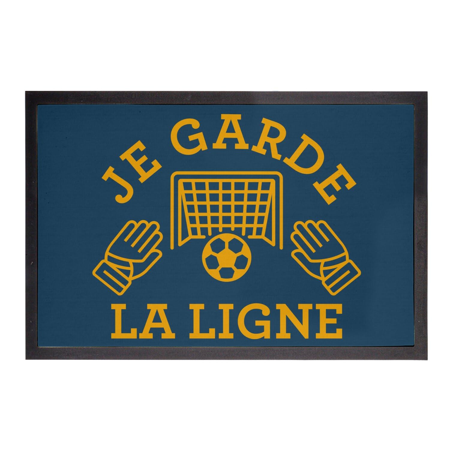 Paillasson sport football bleu gardien de but pour entrée des supporters