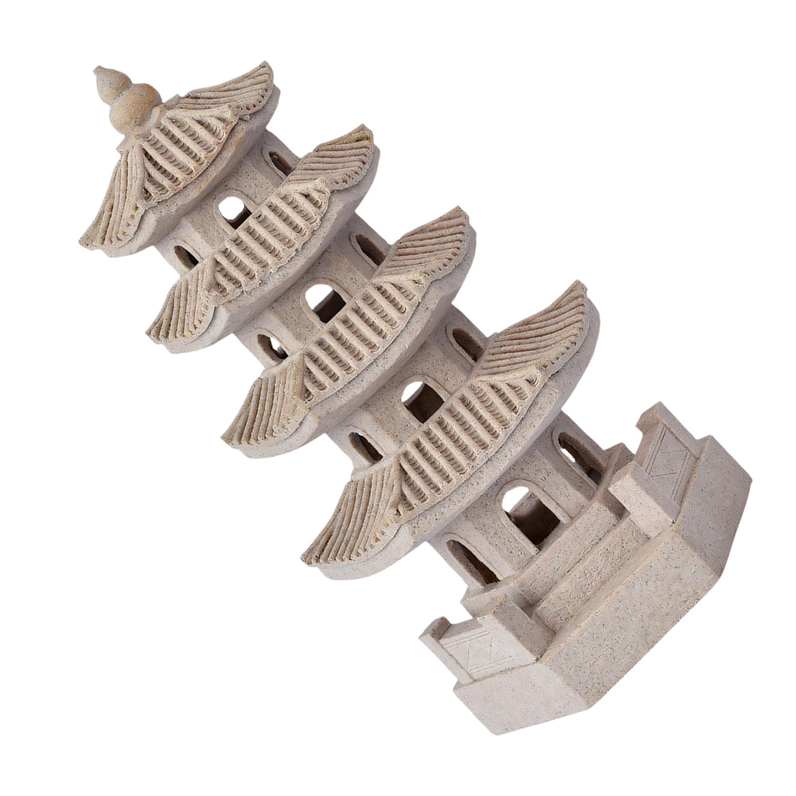 Automatic Sun Lit Resin Tower Asian Themed Decoration for Porch Miniature Pagoda Lamp