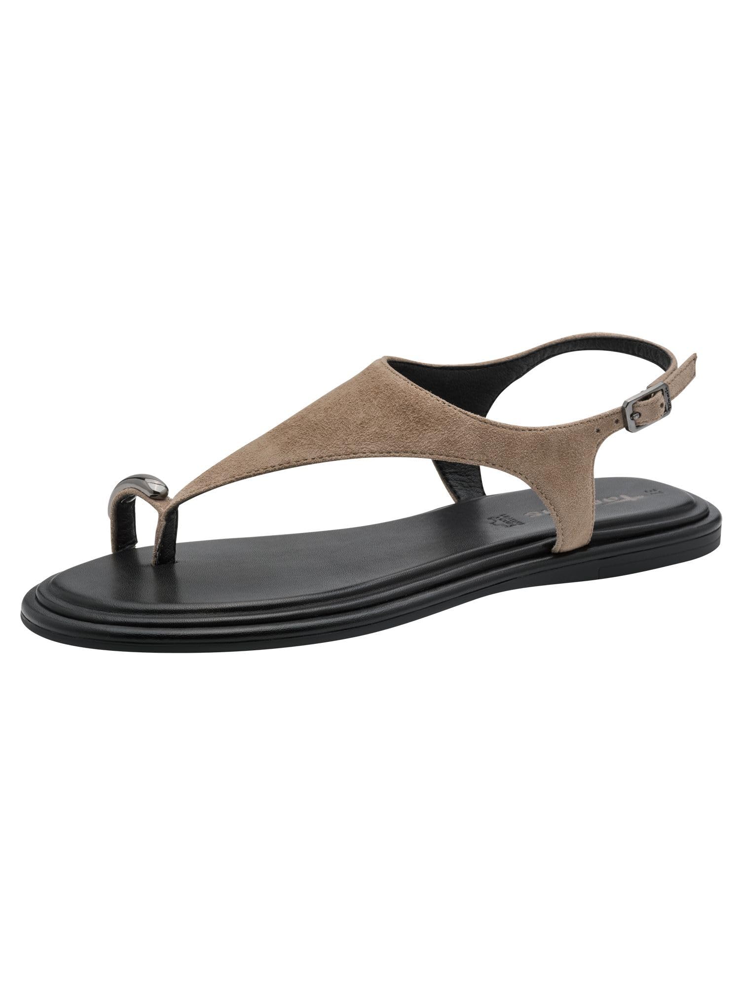 Tamaris Women’s leather sandal flat beige 3.5 UK