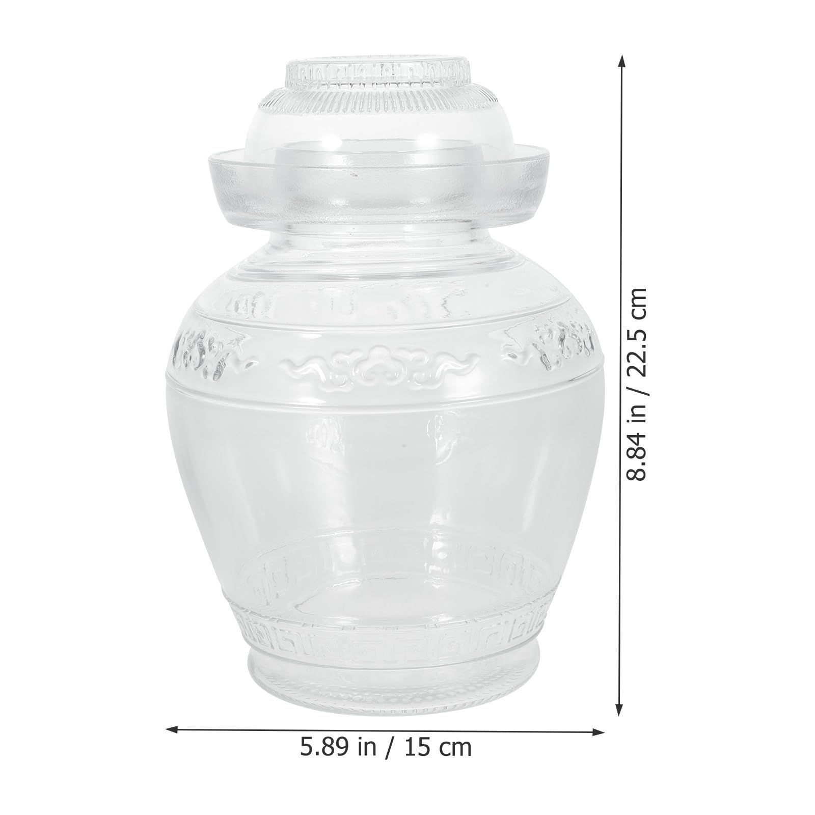 Toyvian Transparenter Glasbehälter für Küche 2,5kg mit Schutzdeckel Einmachglas zur Aufbewahrung von Gurken und Eingelegtem Gemüse Schlichtes Design