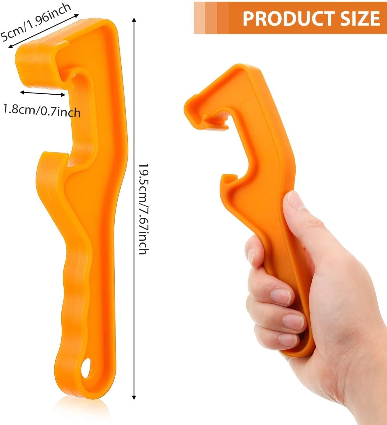 Bucket Lid Wrench - Open / Lift Lids on 5 Gallon Plastic Buckets & Small Pails - Yellow - Durable Plastic Opener Tool image 5