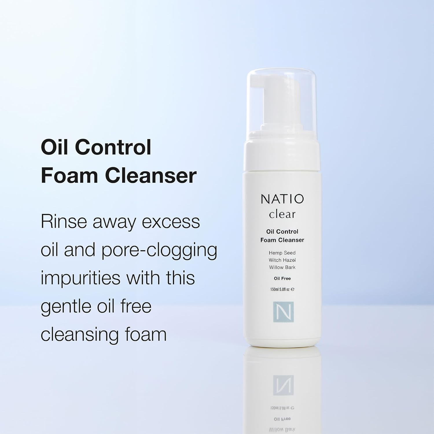 Natio Australia Clear Oil Control Foam Cleanser, 5 oz - Acne Face Wash - Face Cleanser with Tea Tree, Witch Hazel - For Oily, Acne Prone Skin - Image 2