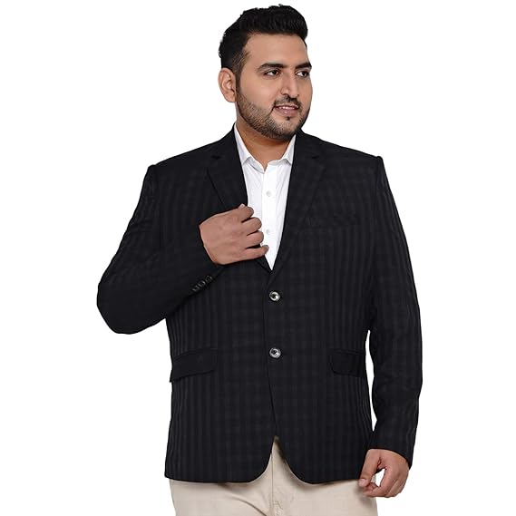 plus size checked blazer