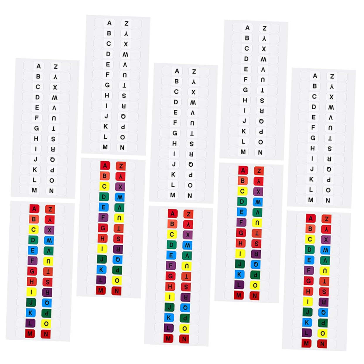 OSALADI 5 Set Schede Adesive Alfabeto Colorate Linguette Autoadesive Per Segnalibri Pratiche E Resistenti Per Quaderni E Libri Per Studio E Lavoro 30 Fogli*5