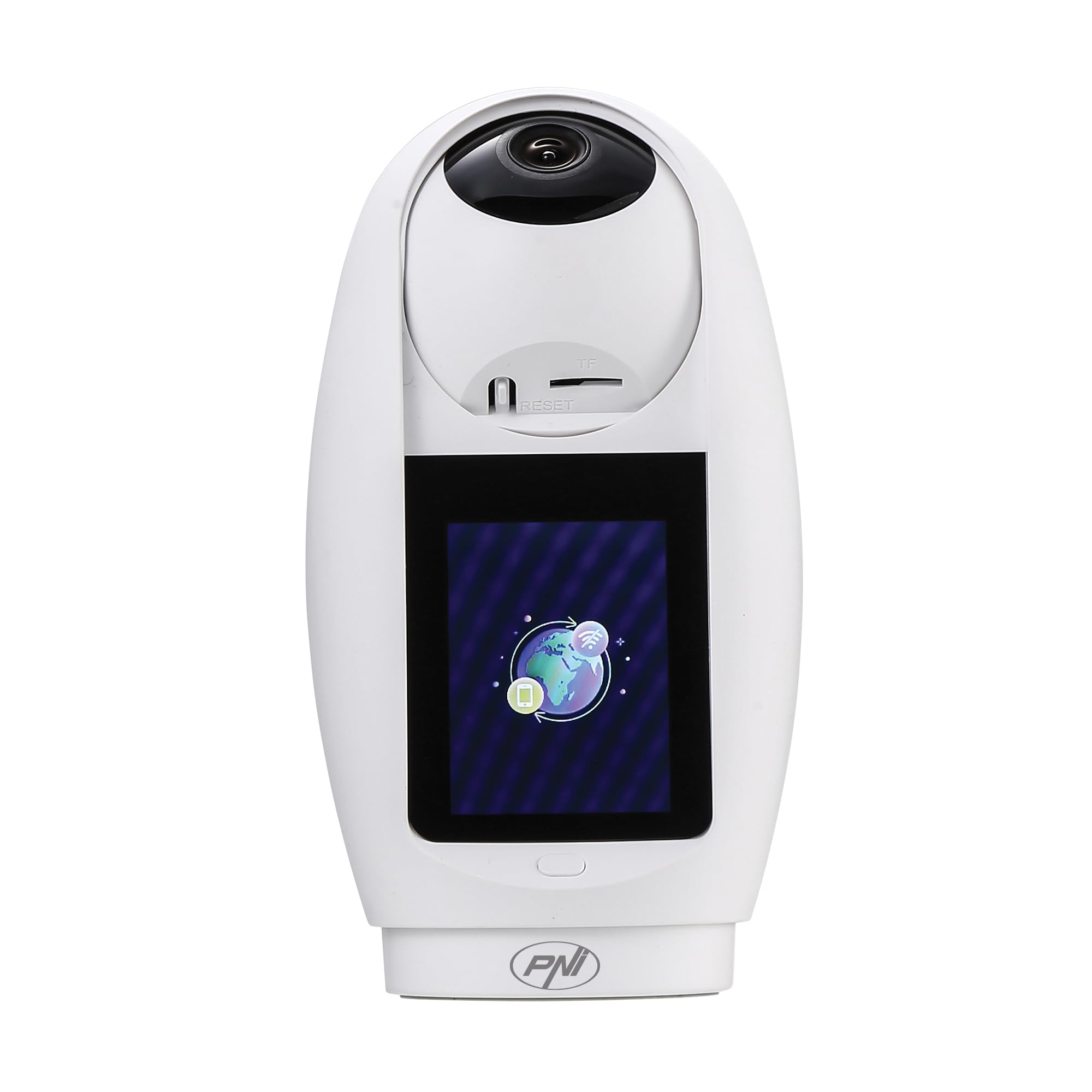 PNI Telecamera di videosorveglianza IP733 3MP, audio e video bidirezionale, con pulsante di chiamata Bluetooth, schermo, funzione baby monitor