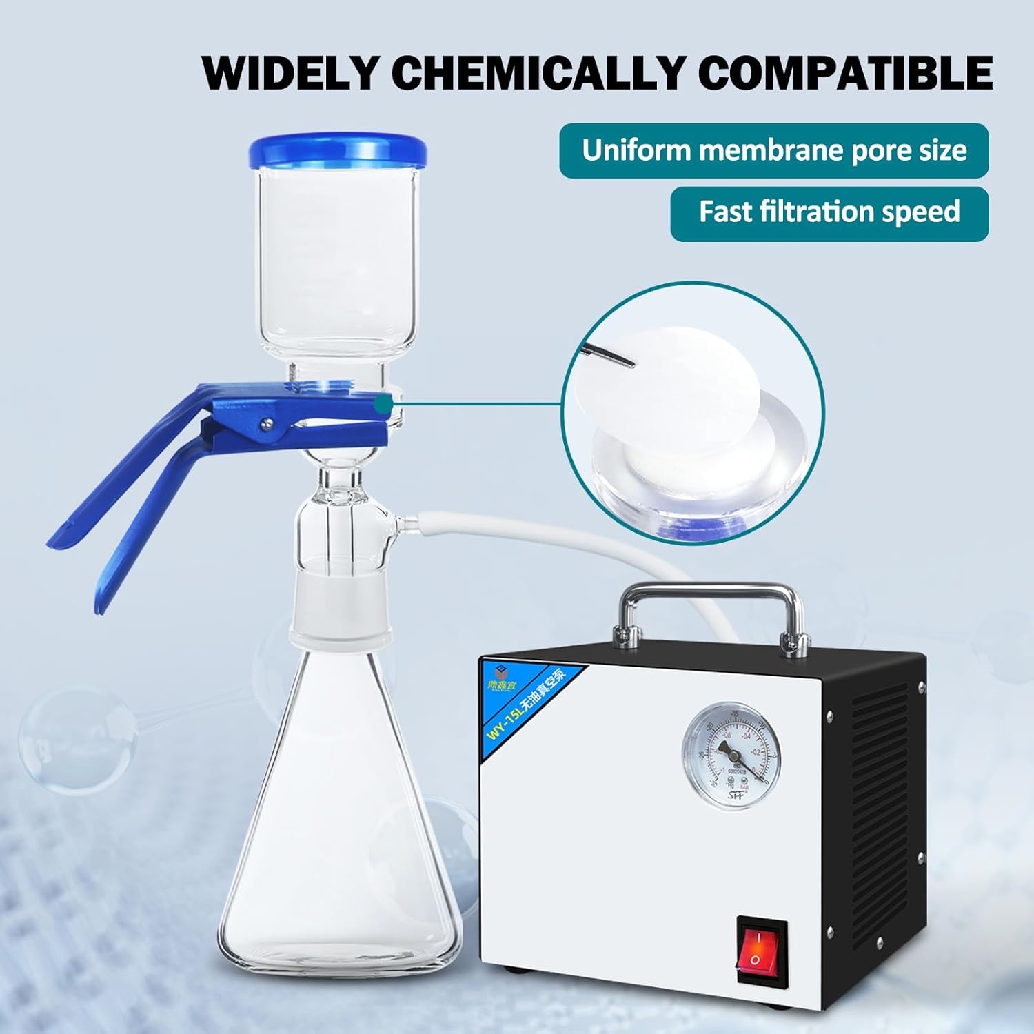 Nylon Membrane Filters, LVDALAB Hydrophilic Membrane Disc Filter Lab Filter Paper with 0.22µm Pore Size and 50mm Diameter Pack of 100, Non Sterile