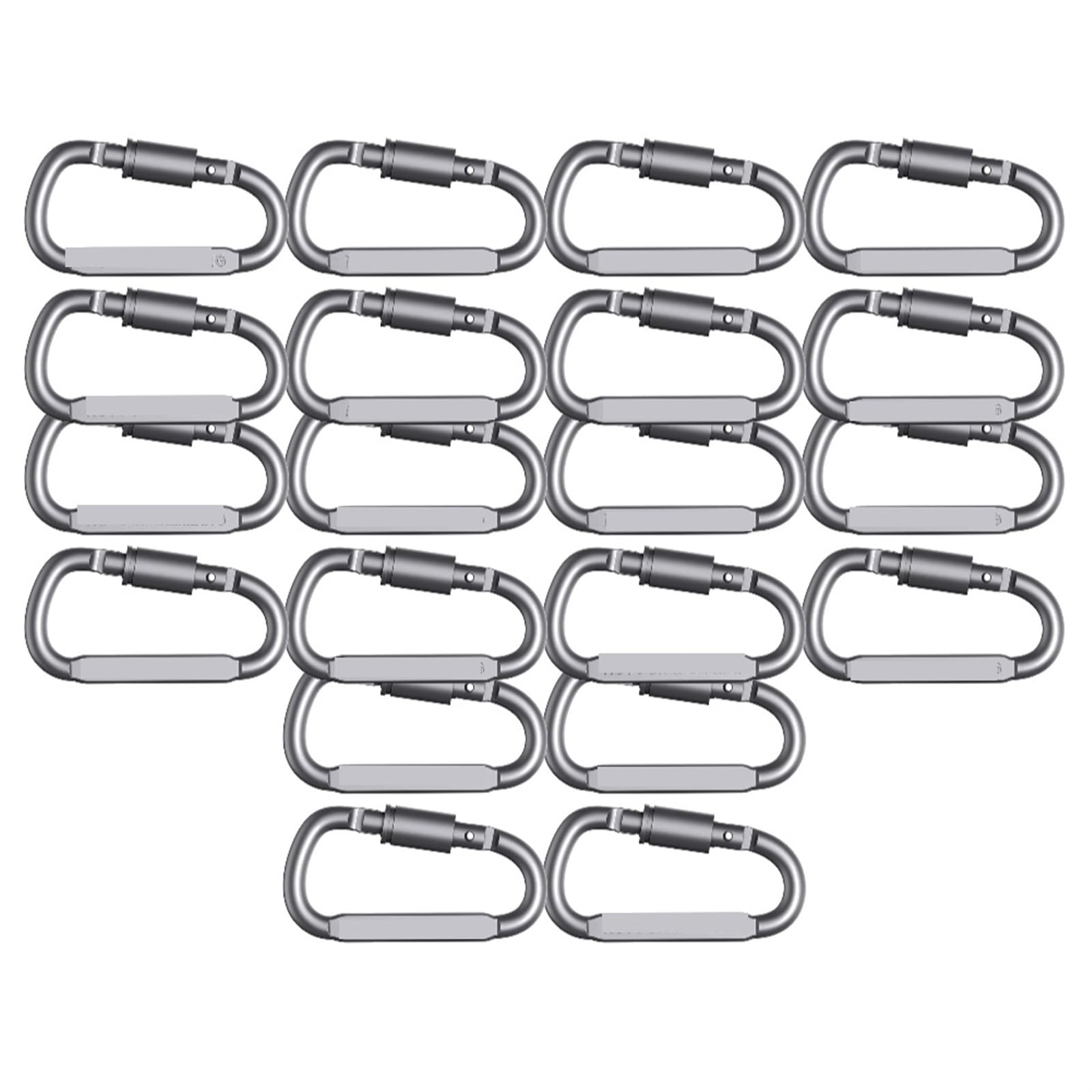 Moschettoni 2-20 pz Mini Moschettone Pinze in Lega di Alluminio D-Ring Fibbia A Molla Snap Clip Ganci Portachiavi Moschettone for Le Chiavi Strumenti di Arrampicata(Grey 2PCS-01)