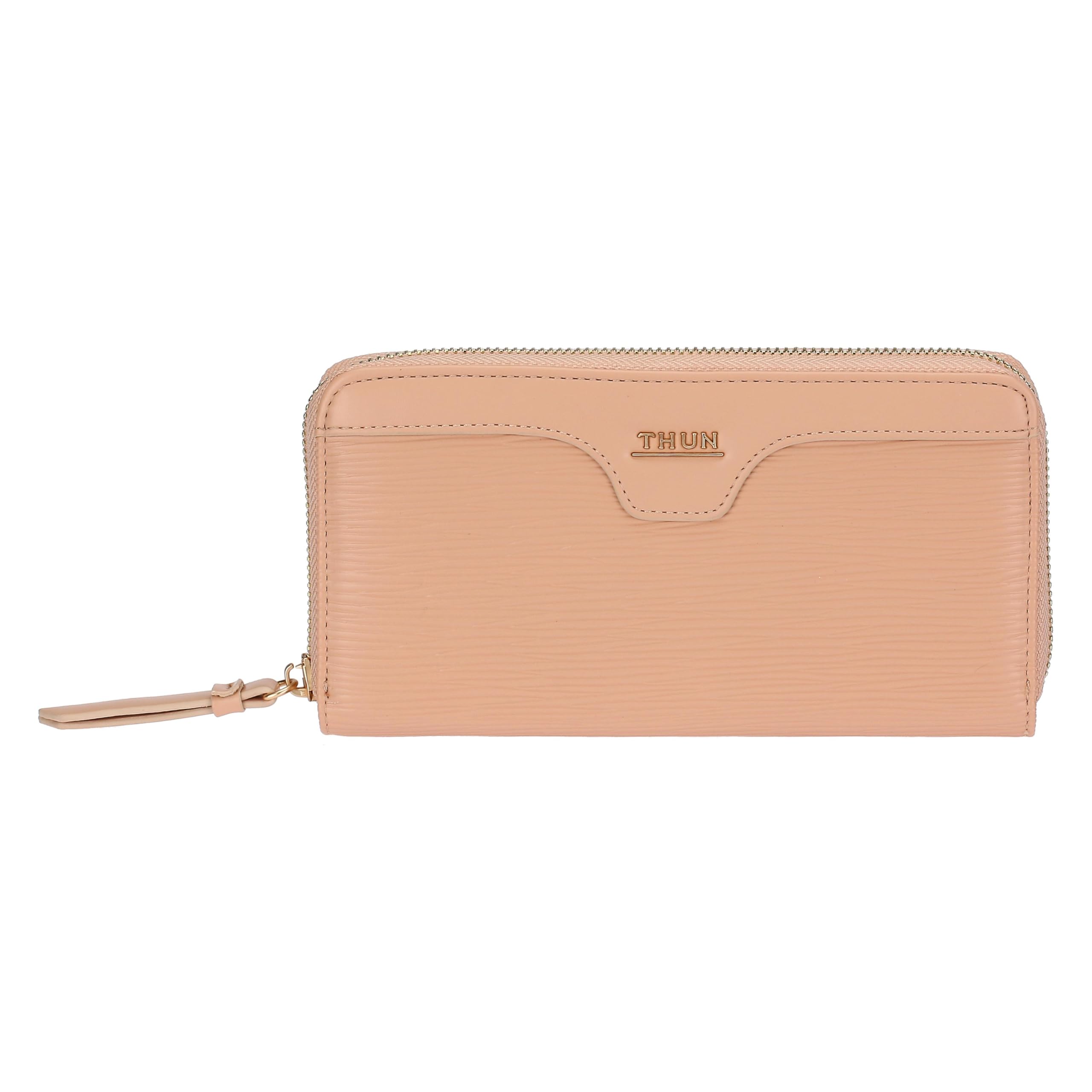 Thun - Wallet with Zip Closure, Pink - Faux Leather - Always with me Collection - 20 x 3 x 10.5 cm