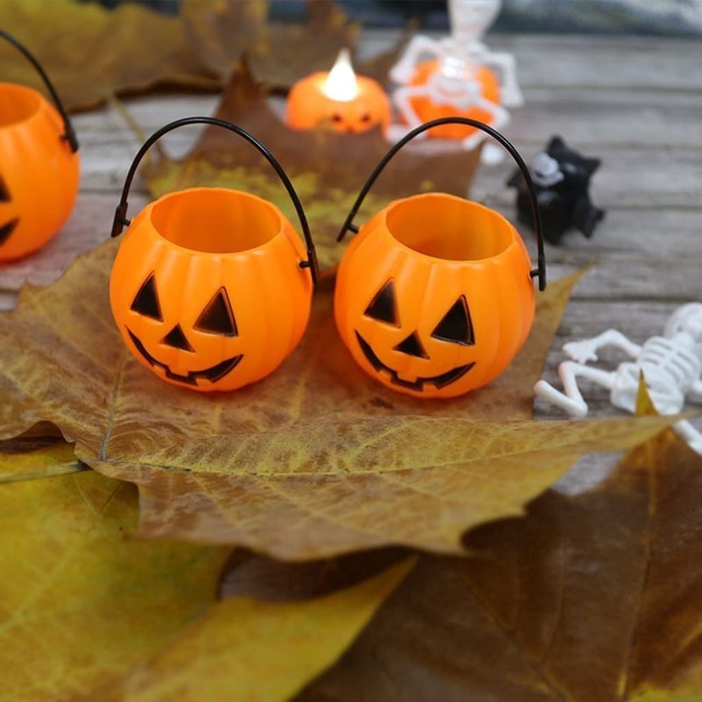 Latarnia na Halloween 6 Sztuk Dekoracja Halloween Ozdoby Z Dyni Nieświecące Przenośne Wiadro Latarnia Sprytny Dekoracja na Halloween