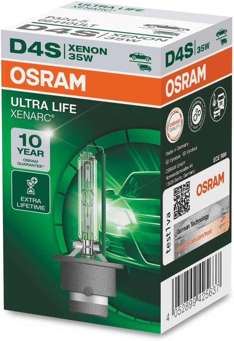 OSRAM XENARC ULTRA LIFE D4S HID Xenon discharge bulb, discharge lamp, 66440ULT, folding carton box (1 unit)