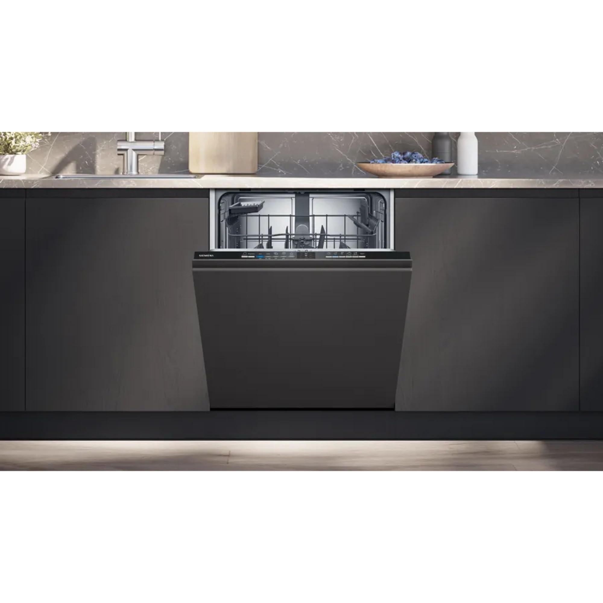 Siemens SX61IX14TE, iQ100 inteligentna zmywarka, w pełni zintegrowana zmywarka, XXL, 60 cm, światło informacyjne, cichy silnik iQdrive, automatyczne i higieniczne programy Plus, varioSpeed, aquaStop