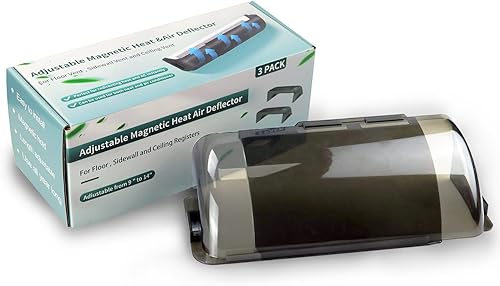 Miniatura 6 de Deflector de ventilación de aire, deflector de ventilación de registro, deflectores de ventilación de piso ajustables de 10-14 pulgadas con imanes