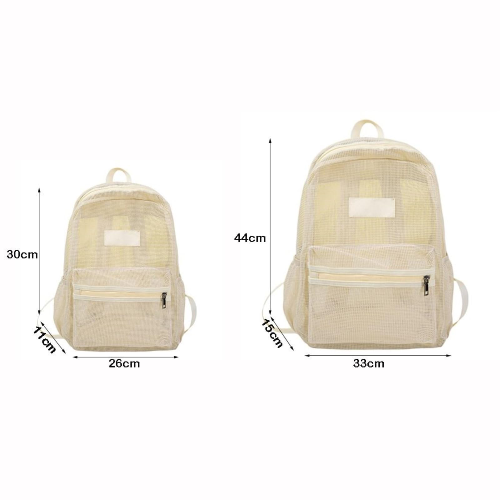 Mochila De Malla Transpirable Plegable Ligero Bolso Libros Transparente Capacidad Escolar Bolsillo Múltiple