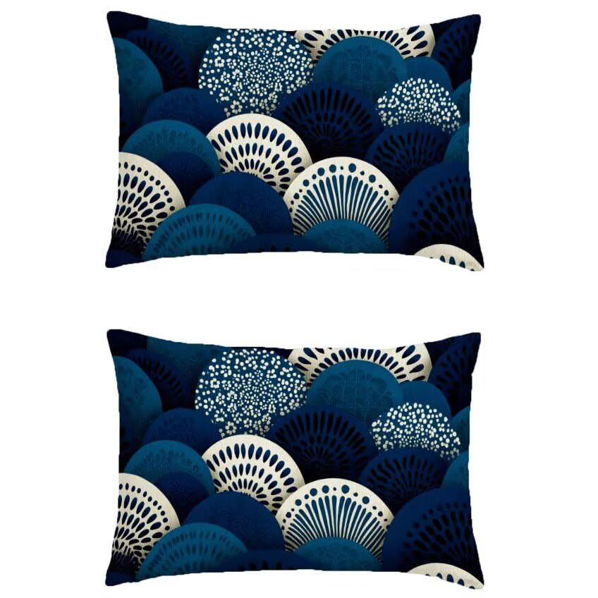 Housse coussin extérieur Japon rectangulaire 40x70 taie oreiller lin imperméable maison