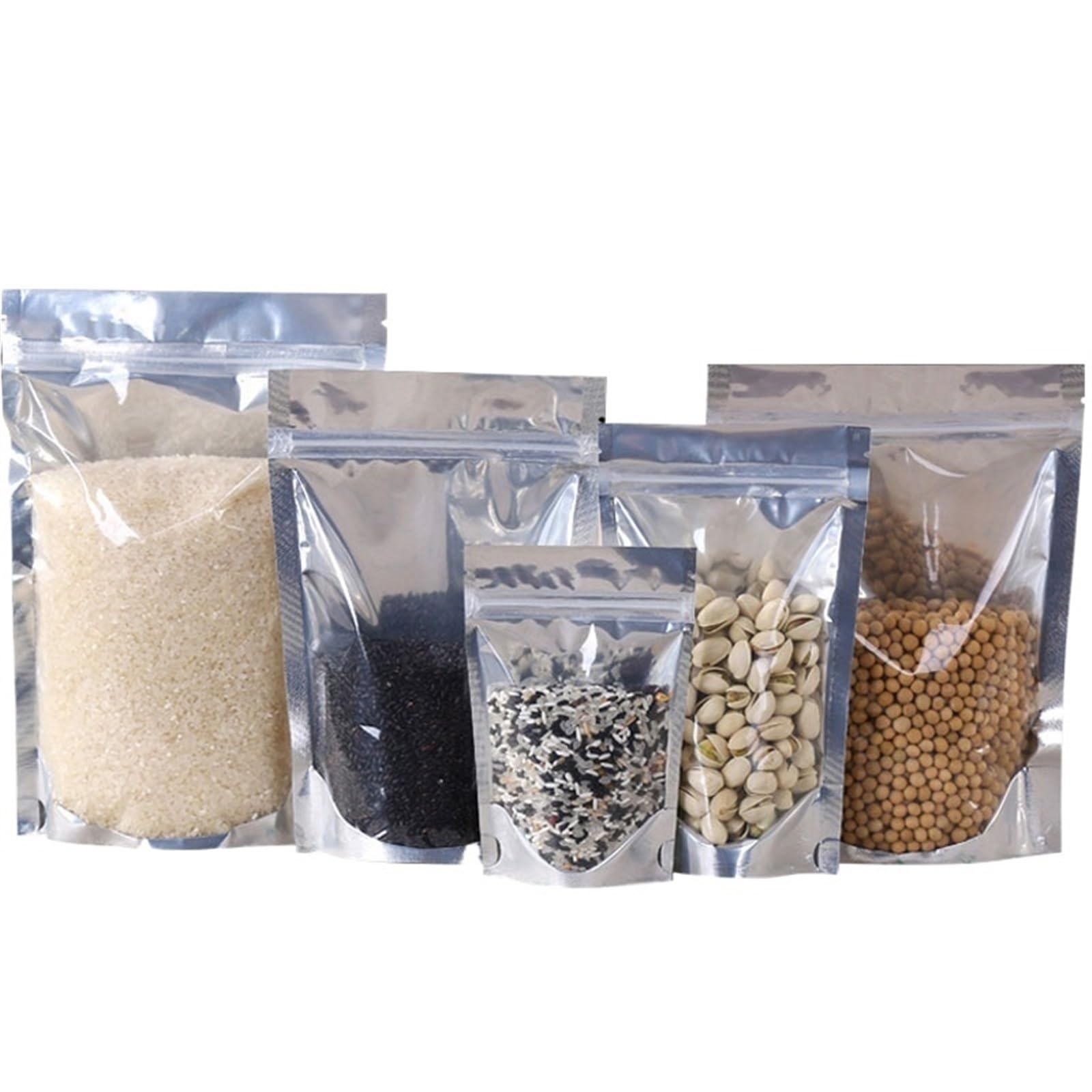 Flat Zip Lock Bag, Ziplock Bags for Storage Resealable Flat Zip Lock Mylar Bags Multiple Sizes(9x15cm)