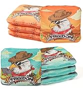 EunHo Cornhole Bags Regulation Dual Sided Set of 8, Non-Dusty Cornhole Bean Bags Slick & Sticky S...