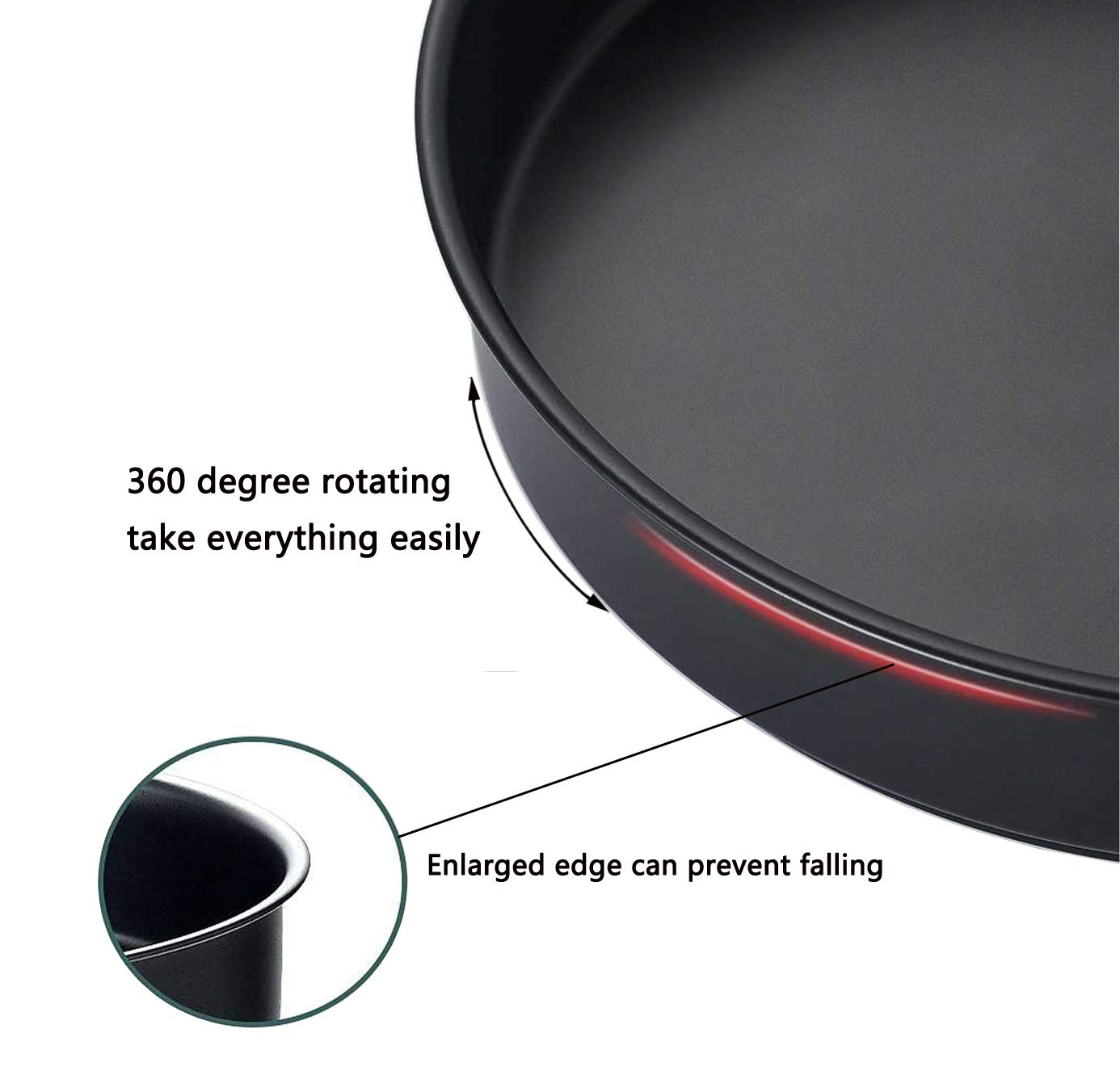 Lazy Susan Drehteller Gewürzregal Schrank-Organizer, drehbarer Aufbewahrungsbehälter für Küche, Speisekammer, Arbeitsplatte, Regal, Tisch, Schminktisch, 30,5 cm, Schwarz