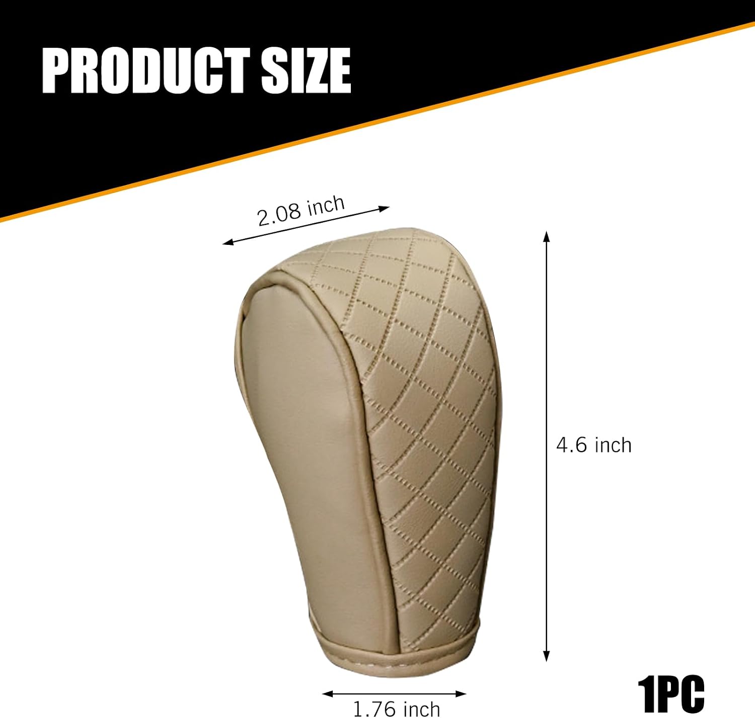 MLY Gear Shift Cover, Leather Scratch Resistant Car Gear Shift Cover, Anti Slip Gear Shift Knob Protector Cover, Universal Gear Shifter Cover Decoration Accessories (Beige) image 2