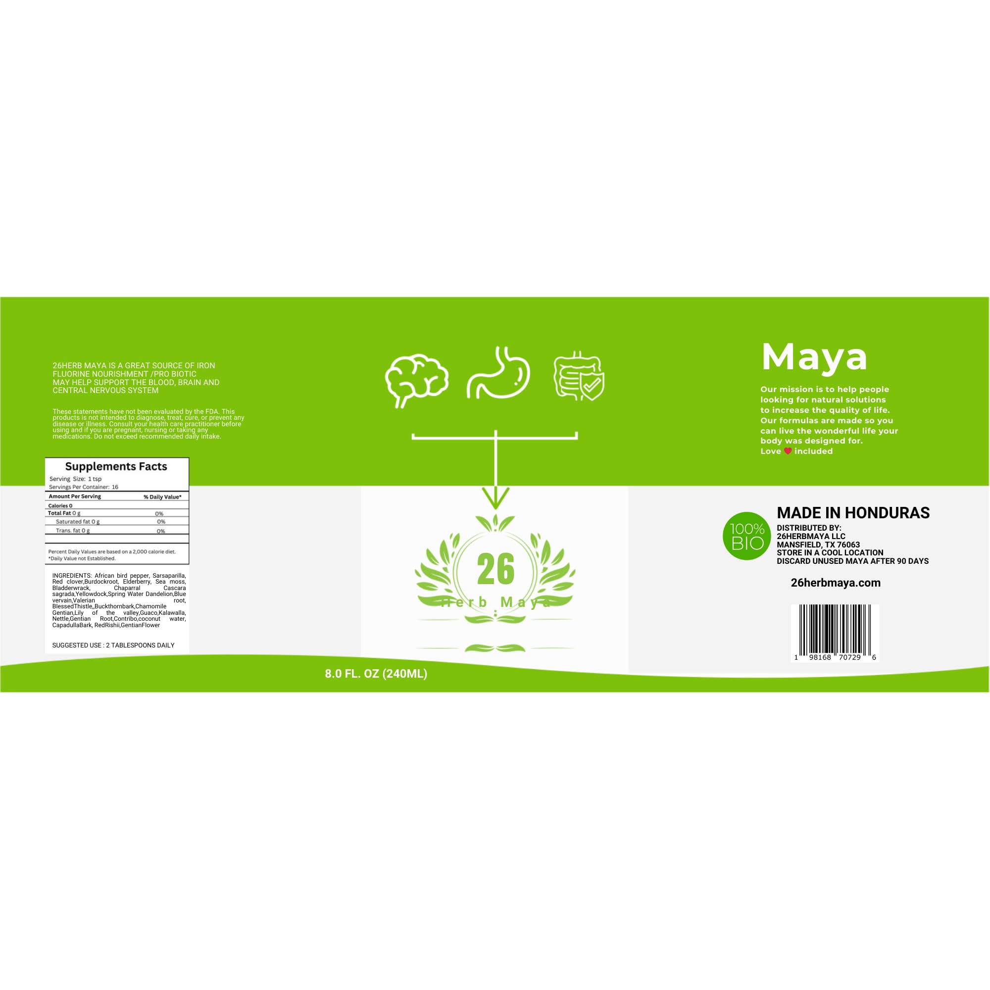 26 Herb Dr. Sebi Maya Formula | Iron-Rich Herbal Blend | Supports Fasting & Wellness | Supports Colon Cleanse & Full Body Detox | Made with Wildcrafted Ingredients in Honduras — Amazon image 8