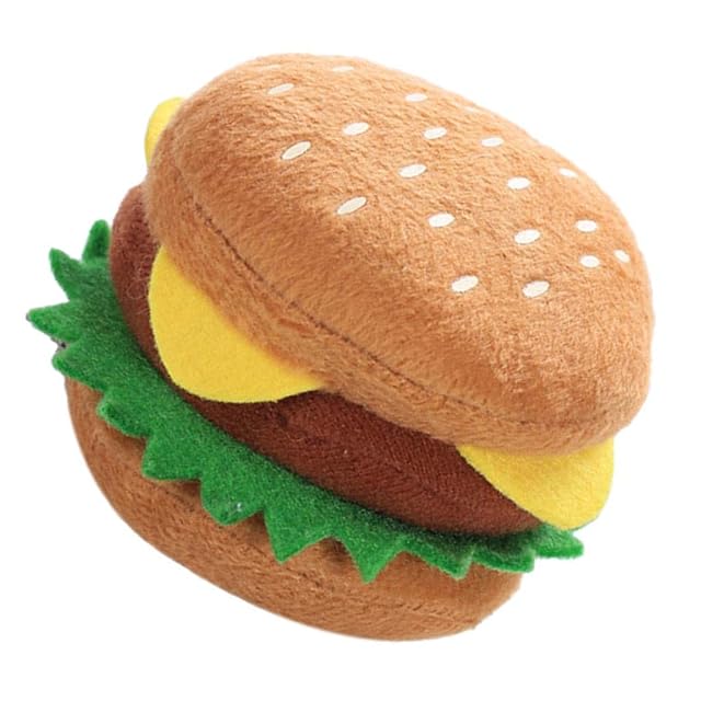 Foto 4 de 8 de Folpus Juguete de Peluche para Masticar Hamburguesas, Juguete para Perros Chirriantes para