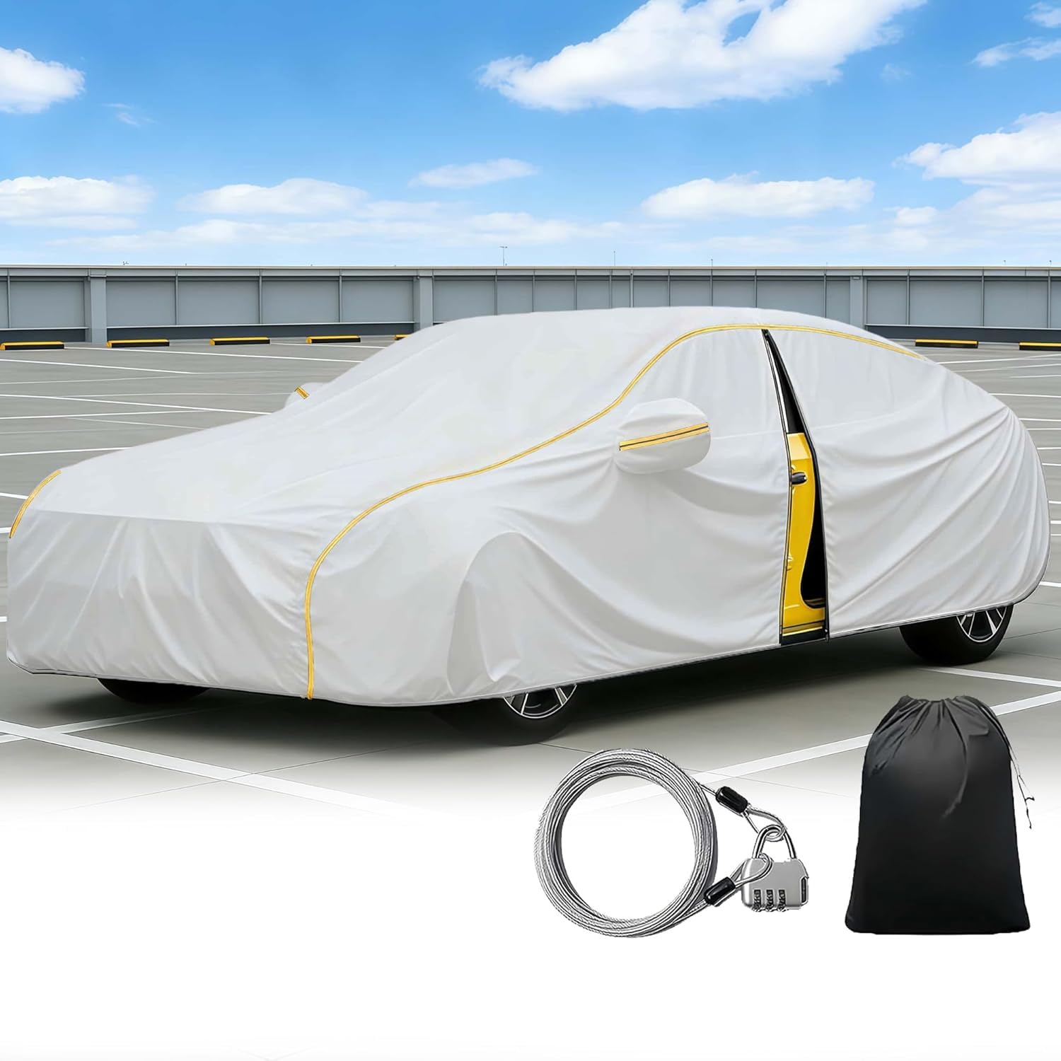 AUHOAZ Full Garage Car Cover for Suzuki Vitara SUV 2015-2025, Waterproof Premium Car Covers All Weather Windproof Snowproof Dustproof Scratch-Resistant UV Protection,Silver