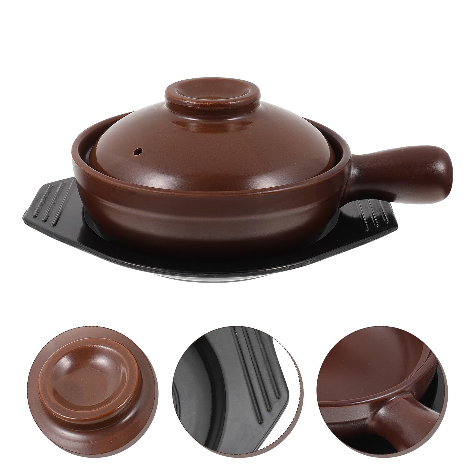 Zerodeko 1juego Cazuela de Cerámica con Asa Resistente Altas Temperaturas para Cocina Doméstica con Base Olla para Guisos y Sopas Utensilios de Cocina Ergonómicos y Duraderos