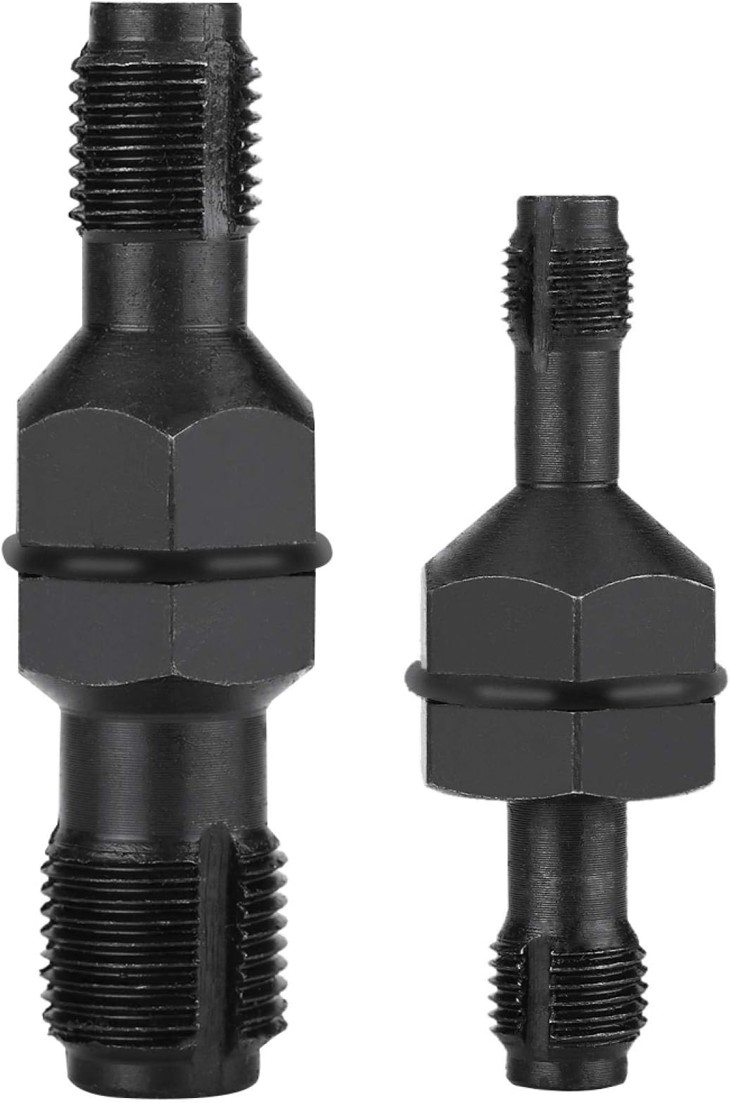 Thread Chaser,2Pcs Carbon Steel Spark Plug Thread Insert Tap Set M10*1.0 / M12*1.25 M14*1.5 / M18*1.5