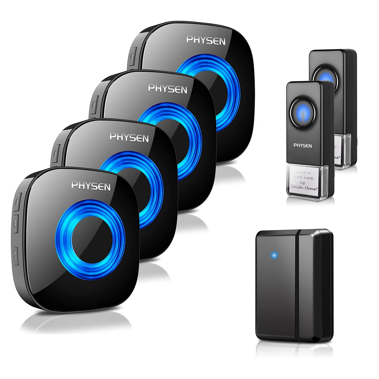 Buy Wireless Doorbell PHYSEN Door bell Chimes, Wireless Door Sensor