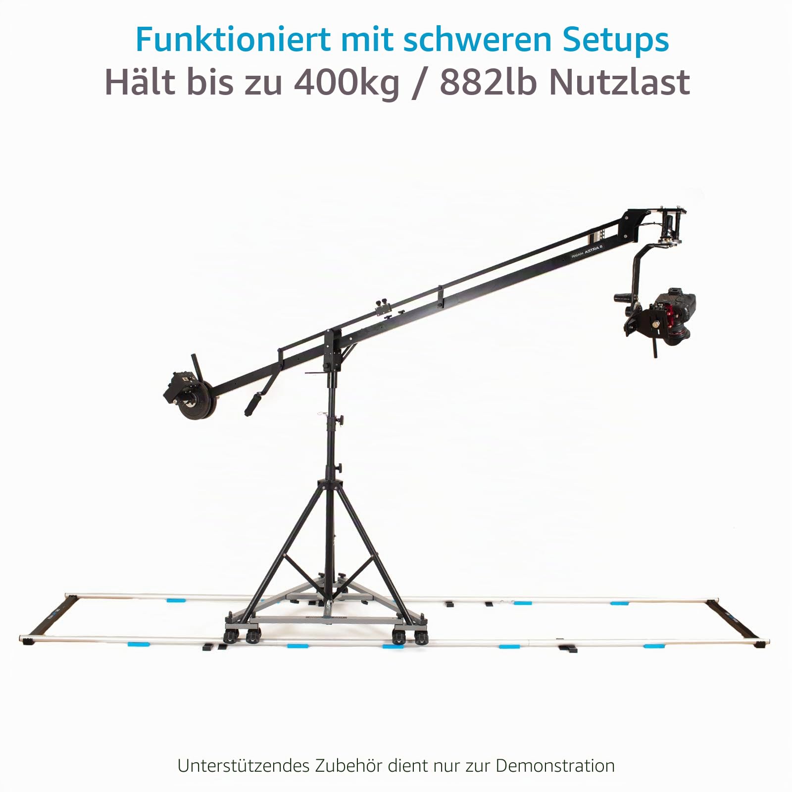 PROAIM 12ft gerades Heavy Duty Tragbares Track für stativ Dolly Auslegerkräne bis zu 400kg/882lb Nutzlast | Aluminium Rail System für DSLR-Videocamcorder + Tragetasche (P-TRK-12)