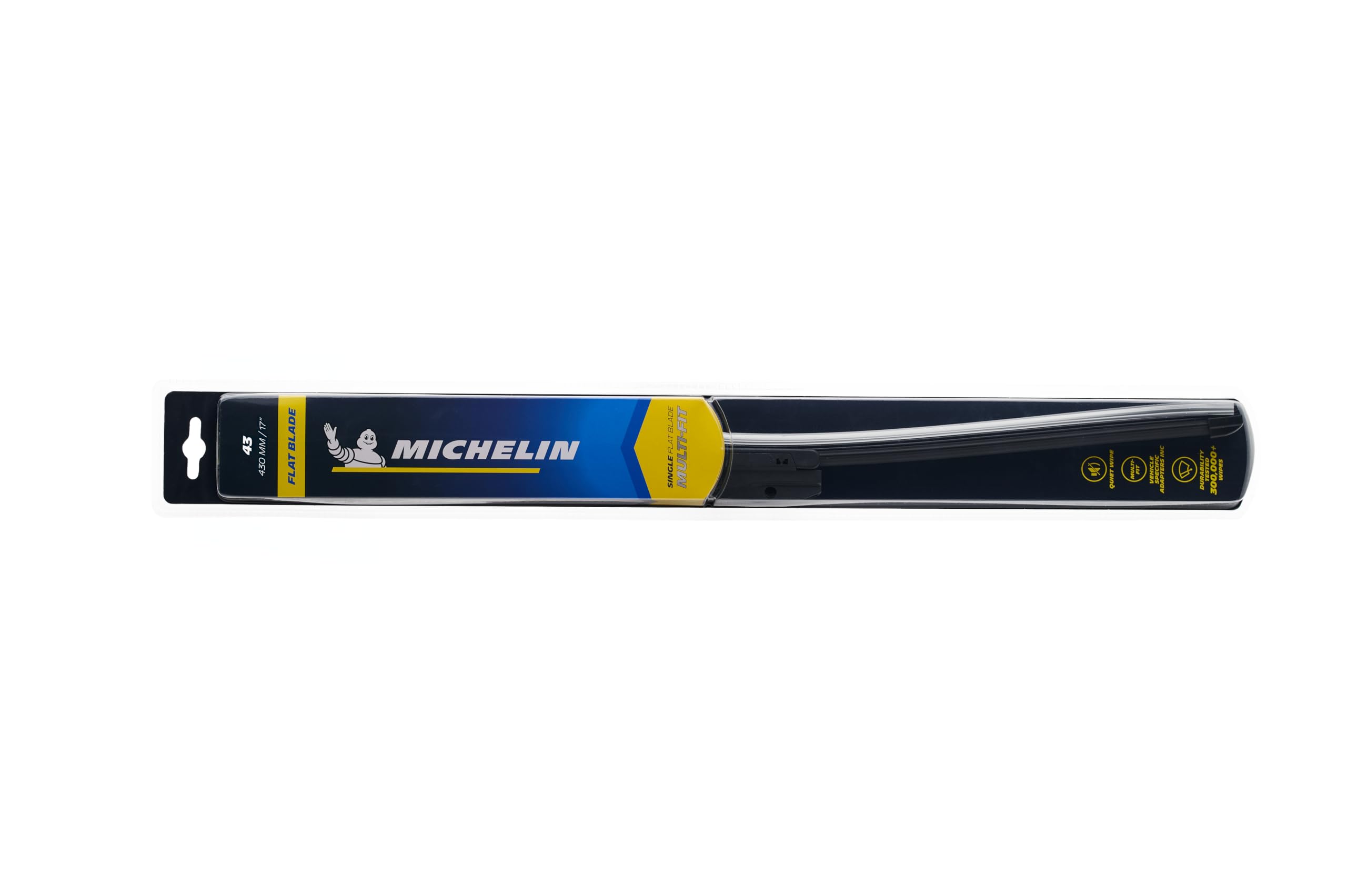 MICHELIN Flat Wiper Blade MULTI-FIT 17"inch,Single pc with Adaptors for All Japanese & European CAR's & SUV's