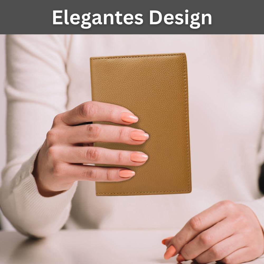 FOMAX Étui de protection en cuir véritable pour passeport, 100 % cuir, élégant, pour voyage, noir, classique