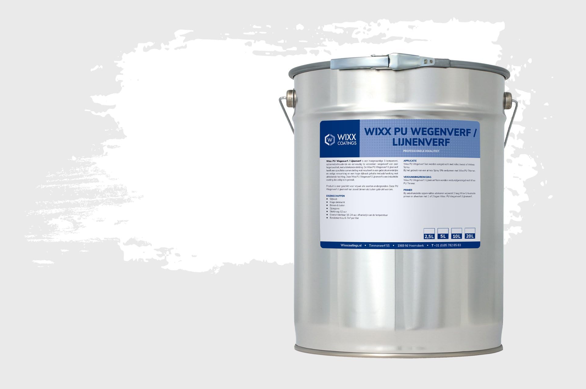 Wixx PU Peinture Routière/Peinture de Lignes - RAL 1023 | Jaune signalisation - 2,5L