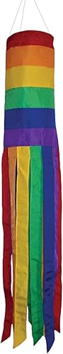 In the Breeze 4110  Columna arcoíris de 40 pulgadas Windsock  Decoración colorida al aire libre para patios y jardines, decoración de orgullo