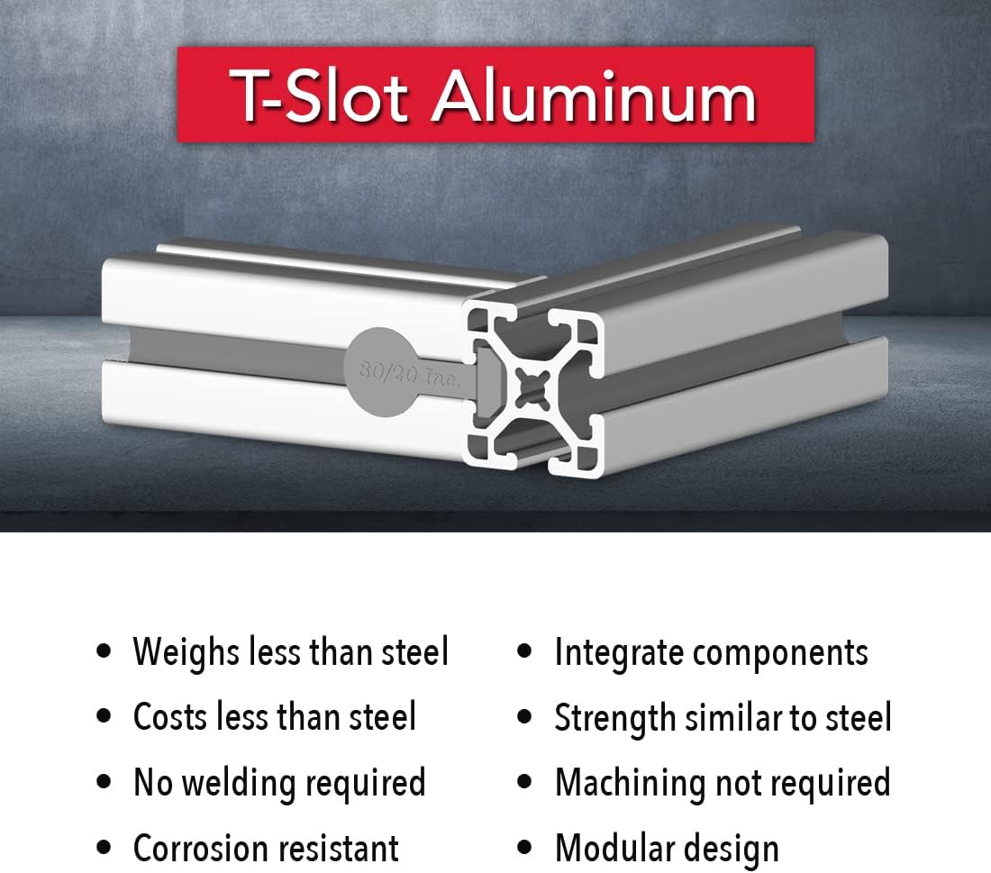 8020, 1515, 15 Series 1.5 Inch x 1.5 Inch T-Slotted Aluminum Extrusion DIY Extruded Linear Slot Bar Rail 80/20 (Light Smooth, Clear Anodize, 24" Long)