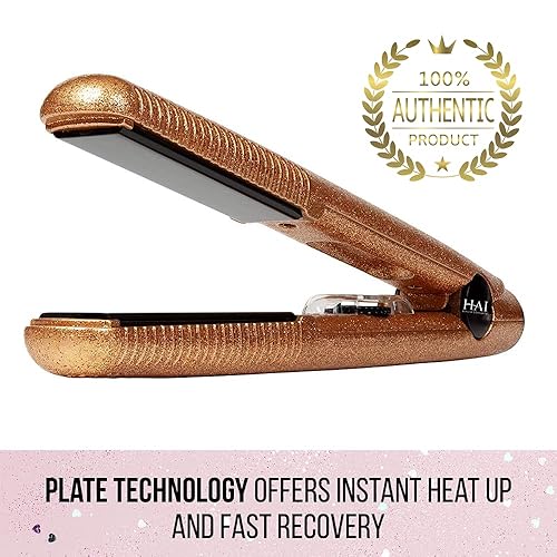 Miniatura 2 de HAI Plancha plana tridiamante de 1 pulgada, alisadora de pelo de doble voltaje, hasta 450 F para todo tipo de cabello, calentamiento rápido